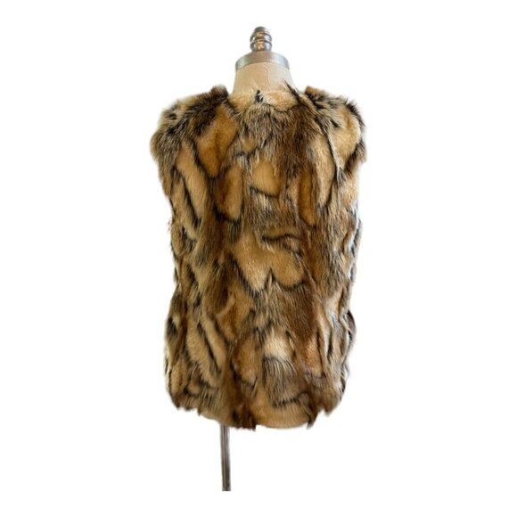 Sam Edelman Faux Fur Vest Jacket Size XS Clasp Closure - Picture 4 of 8